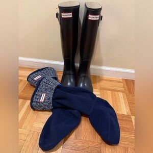 Hunter Original Tall Rainboots with Navy Liners